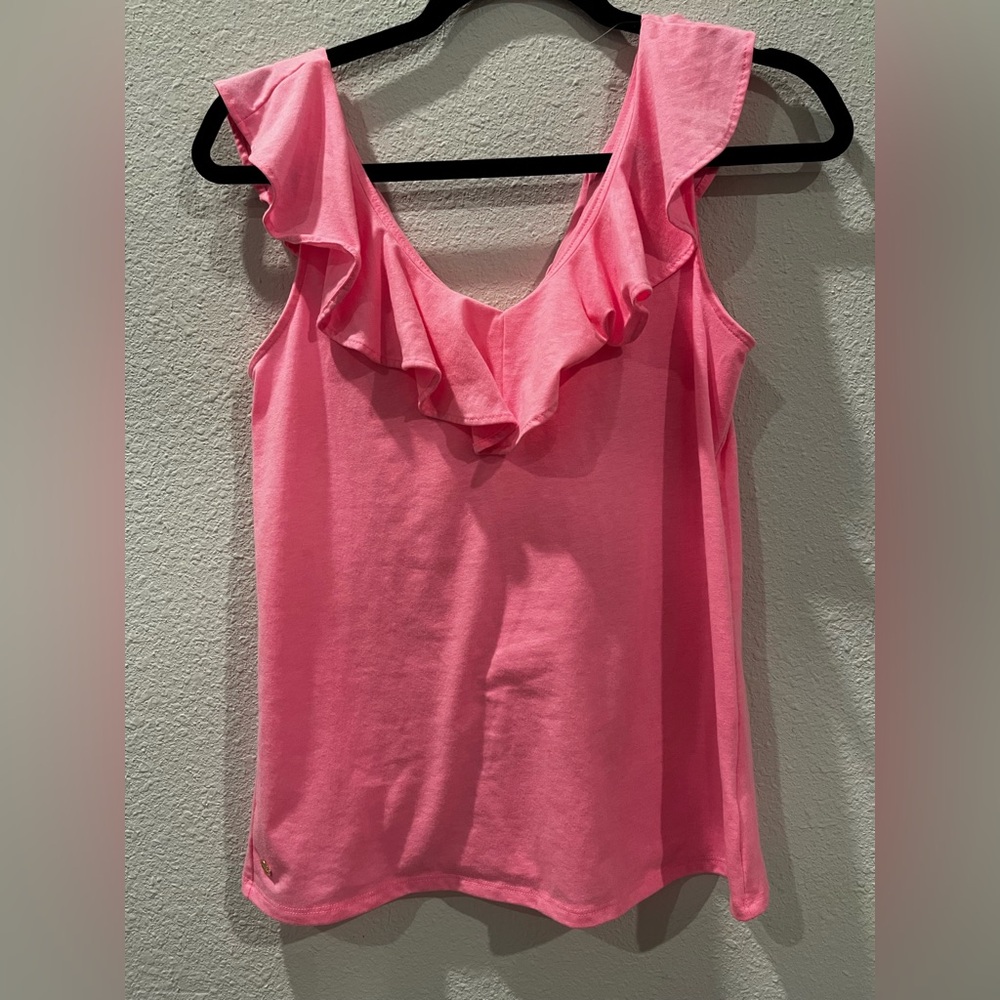 Lilly Pulitzer Pink Ruffle Tank Top
